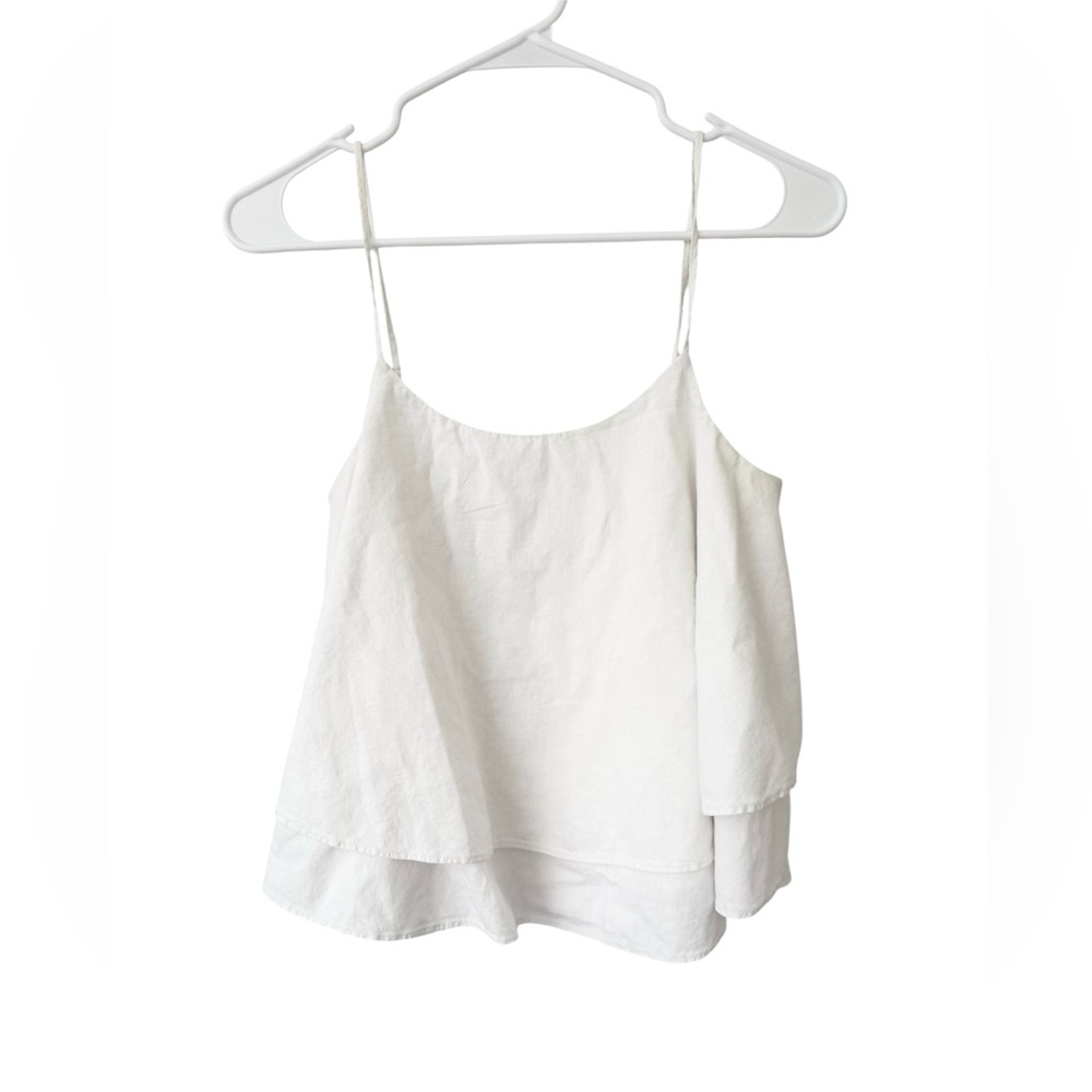 BP Classic White Cropped Flowy Top XS
